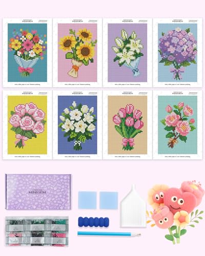 forever young Bouquet Small Diamond Art Kits, 5x7 Inch Canvas - color: Bouquet