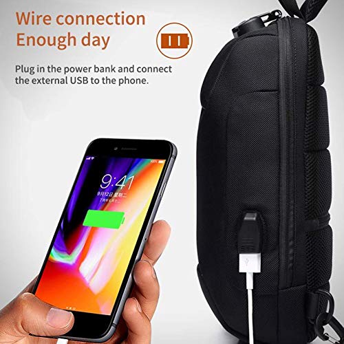OZUKO Sling Backpack for Men - Anti-Theft Crossbody Bag, Waterproof with USB Charging Port - color: Grey