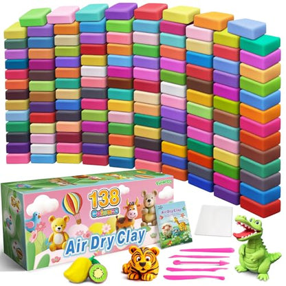 Air Dry Clay 138 Colors, Modeling Magic Clay Gift for Kids - color: 138 Colors