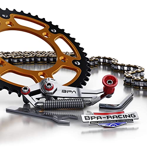 BPA-RACING Motorcycle Chain Slack Adjuster Tool - Innovative Chain Tensioner Tool for Easy, Quick & Precise Chain Slack Adjustment- Chain Alignment Tool (Red) - color: Red