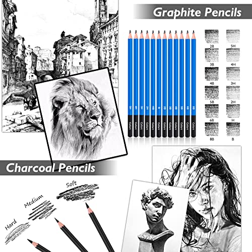 Caliart 176PCS Art Supplies Sketching Kit 100 Colors Watercolor Paint Set