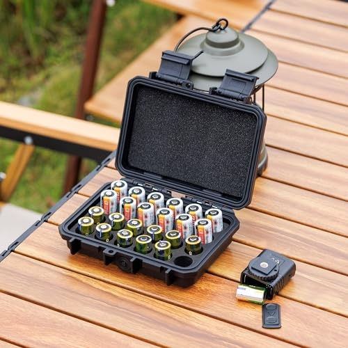 24 Slots CR2 CR123 CR123A Lithium Battery Organizer Case IP67 Waterproof - color: 24 Slots CR123 Battery Case