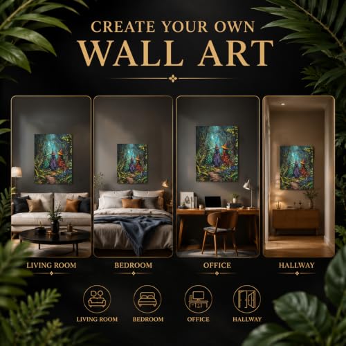 HITO Halloween Paint by Numbers Kit for Adults Witch 16x20 Inch Frameless - color: Witch Forest