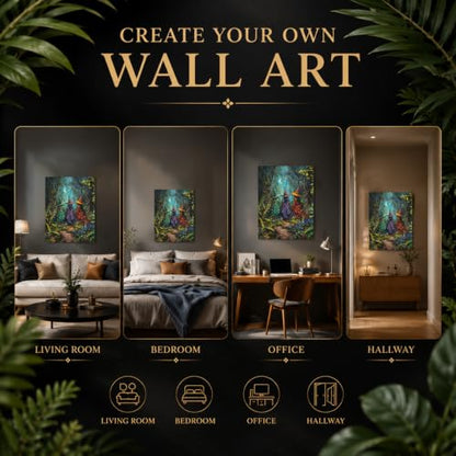 HITO Halloween Paint by Numbers Kit for Adults Witch 16x20 Inch Frameless - color: Witch Forest