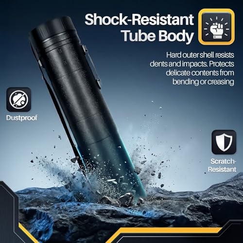 Flexzion Extra Large & Wide Poster Tube with Strap, Telescoping 30-54 in - size: Extra Large & Wide