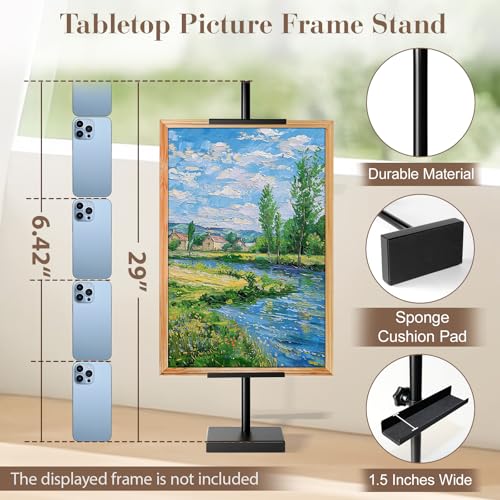AZEAM 29" Adjustable Tabletop Easel Stand, Black Metal Easel for Display - size: 29 inch