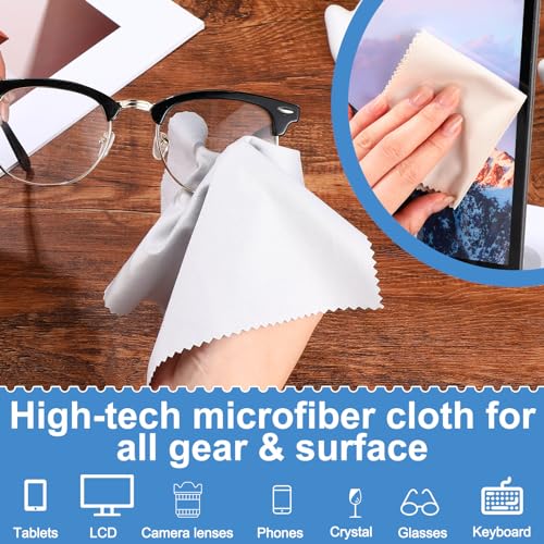 Frienda 50 Pcs Microfiber Glass Cleaning Cloths Lens, Light Color - color: Light Color