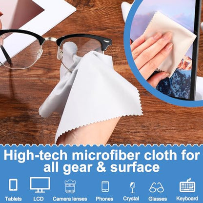 Frienda 50 Pcs Microfiber Glass Cleaning Cloths Lens, Light Color - color: Light Color