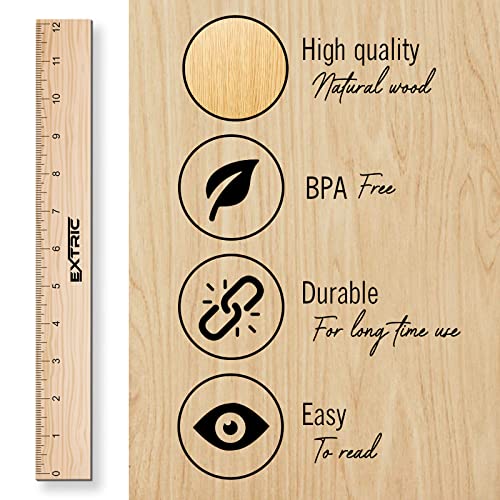 Ruler 12 Inch, Architectural Scale Ruler, 1/8 Inch Scale Rulers, Wooden Rulers for Drawing, Drafting, Architect and Engineering