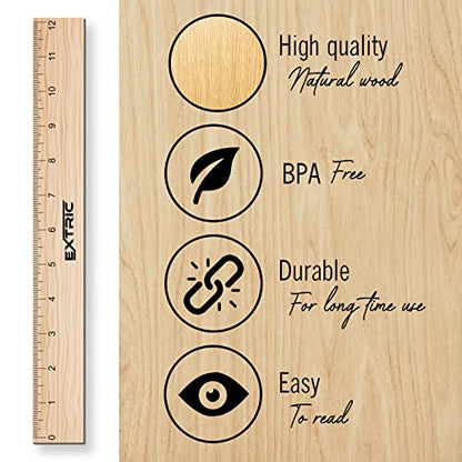 Ruler 12 Inch, Architectural Scale Ruler, 1/8 Inch Scale Rulers, Wooden Rulers for Drawing, Drafting, Architect and Engineering