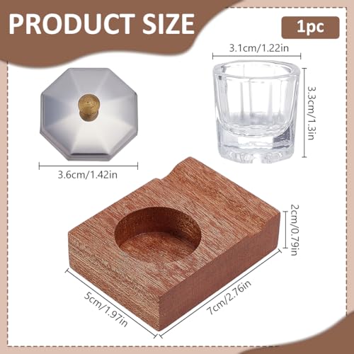 PLIGREAT Wooden Tilting Calligraphy Pen Holder with Ink Bottle Container