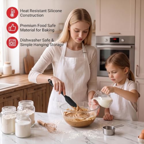 5Pcs Silicone Jar Spatulas Set, Non-Stick Heat Resistant Jam Spreader, Heat Resistant 572°F, Food-grade Cream Spatulas, Flexible Kitchen Scraper Tools for Mixing, Baking, and Cooking