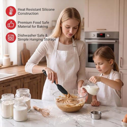 5Pcs Silicone Jar Spatulas Set, Non-Stick Heat Resistant Jam Spreader, Heat Resistant 572°F, Food-grade Cream Spatulas, Flexible Kitchen Scraper Tools for Mixing, Baking, and Cooking