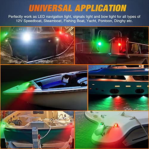 Nilight Marine Boat Navigation Light 2PCS 8LED Red Green Bow Lights - color: 8LED Navigation Light-2Pcs