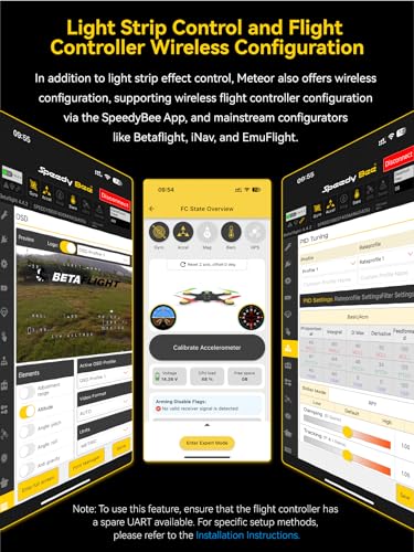SpeedyBee Meteor FPV Drone LED Lights Strip-Wireless Configuration Light with Length Flexibility Multi-Colors for 2.5 3 3.5 Inch Cinewhoop FPV Frame Flight Controller