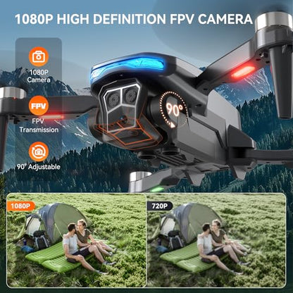 Drone with Camera for Adults, Brushless RC Quadcopter, 2 Batteries