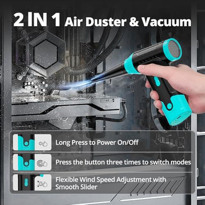 Compressed Air Duster Keyboard Cleaner, Electric Air Blower Cleaning Kit - color: Green