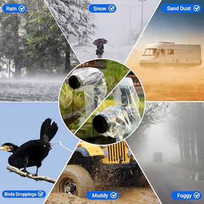 1+1 Clear Camera Rain Cover w/Without Flash for Camera + Lens up to 18" - color: (2Pack)for Camera w/without Flash