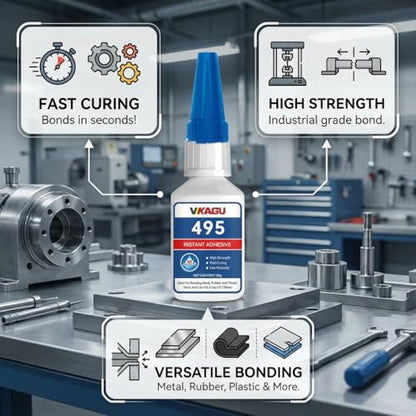495 Super Glue Multi-Surface Instant Adhesive Clear 20g Suitable for Metal Rubber and Plastic 12 Pack - size: 495, style: 12 Pack
