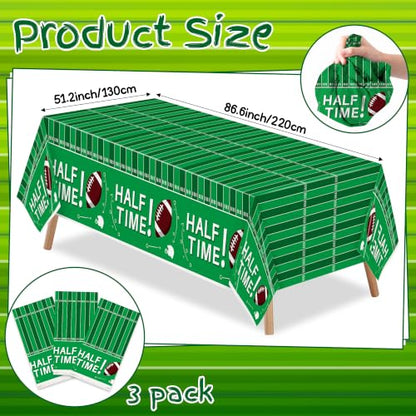 3Pcs Football Party Tablecloths Half Time Birthday Decorations - color: Half Time Football