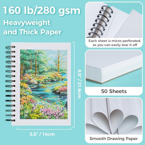 Ohuhu 5.5"x8.5" Double-Sided Bleedproof Marker Pad Art Sketchbook 50 Sheets - size: 5.5" x 8.5"