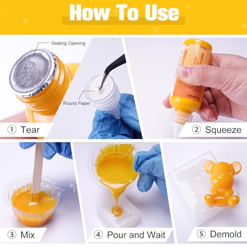 Teexpert 10X Concentrated Epoxy Resin Pigment Paste 6 Colors 1.69 OZ Each - size: 300ml