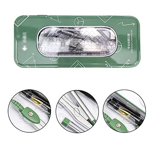 Adela 8 Pieces Student Math Geometry Tool Set Drawing Compass (C-Green) - color: C-green