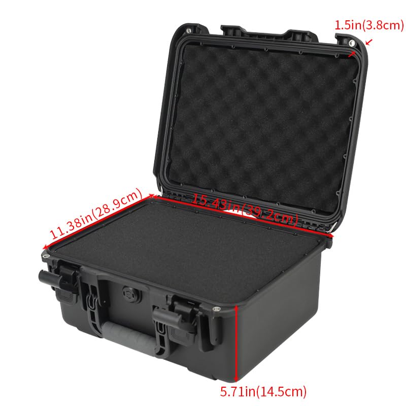 17in Heavy Duty Hard Case with DIY Customizable Foam Insert (15.4 x 11.5 x 7.2in Interior) - size: 16.9 x 14.2 x 8.1in