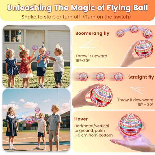 Flying Orb Ball Toy, 2026 Upgrade Hand Controlled Hover Ball - color: Bright Red, size: 1 Pack