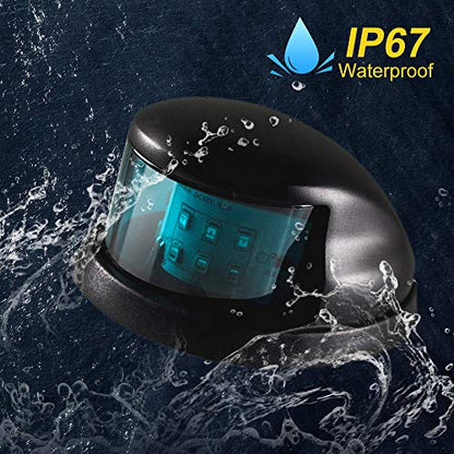 LED Boat Navigations Light Marine Red and Green Bow Light (Black) - color: Black