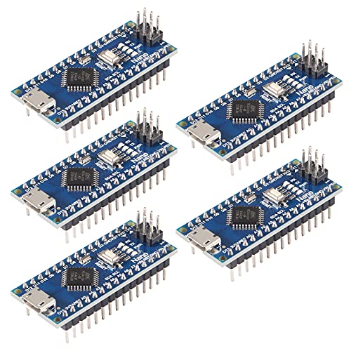 AITRIP 5pcs for Nano Board CH340/ATmega+328P Without USB Cable, Micro USB Nano Board ATmega328P 5V 16M Micro-Controller Board Compatible with Arduino Nano V3.0 - color: 5PCS