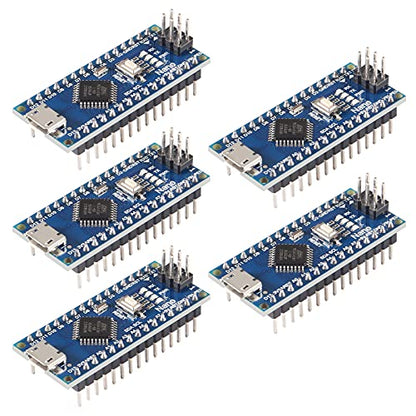 AITRIP 5pcs for Nano Board CH340/ATmega+328P Without USB Cable, Micro USB Nano Board ATmega328P 5V 16M Micro-Controller Board Compatible with Arduino Nano V3.0 - color: 5PCS