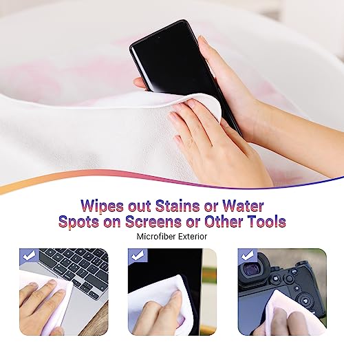 19.7 Inch Folding Protective Wrap for Camera Lens iPad Tablet Laptop Flash Telescope Hard Disk Switch Phone & More Devices, Self-Stick Wrapper Protector, Portable Travel Storage Pouch & Cleaning Cloth