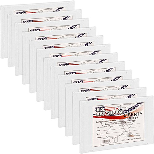 U.S. Art Supply 3 X 5 Inch Art Canvas Board Panels 12 Pack - 8 Ounce - size: 3" x 5"