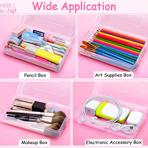 Sooez Pencil Case, Pencil box, Crayon box, Back to School Supplies - color: Clear