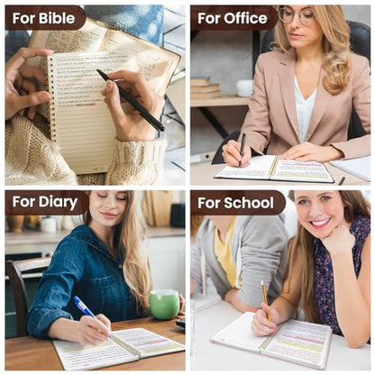 Taja Lined Spiral Notebook for Work, 5.7"x7.9" Spiral Journal College Ruled - color: B-Pink, style: a-Lined(1 Pack)