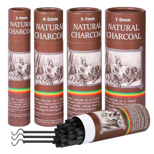 100 Pcs Willow Charcoal Sticks,Black for Sketching Drawing