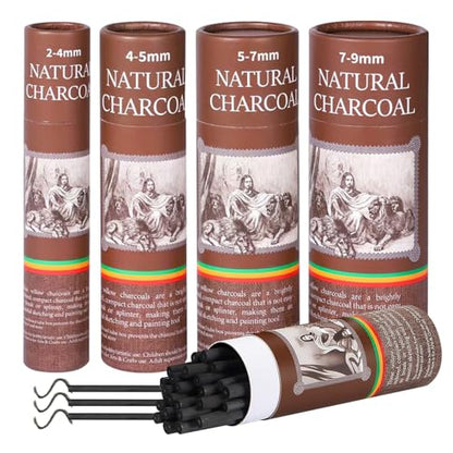 100 Pcs Willow Charcoal Sticks,Black for Sketching Drawing