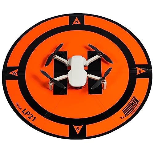 Hoodman Weighted Trifold UAV Drone Landing Pad LP21 fits Mini 4 Pro, mini 3 pro, mavic and spark. Durable, No Stakes Required, collapses to one sixth of deployed size - size: 1.9 Foot Tri-fold Pad