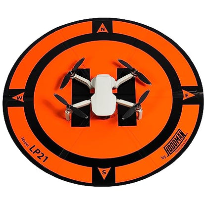 Hoodman Weighted Trifold UAV Drone Landing Pad LP21 fits Mini 4 Pro, mini 3 pro, mavic and spark. Durable, No Stakes Required, collapses to one sixth of deployed size - size: 1.9 Foot Tri-fold Pad