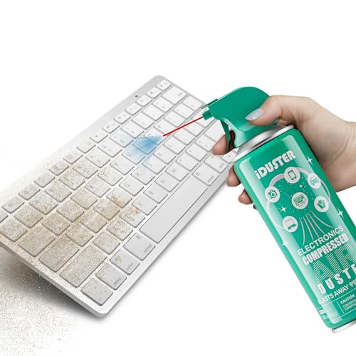 iDuster Compressed Canned Air Duster - 2 PCS Disposable Compressed Air Duster Can Cleaning for Computer,Keyboard, Jewelry, Car and Cellphone, 10oz