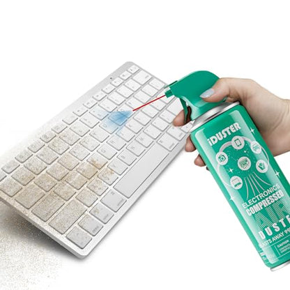 iDuster Compressed Canned Air Duster - 2 PCS Disposable Compressed Air Duster Can Cleaning for Computer,Keyboard, Jewelry, Car and Cellphone, 10oz