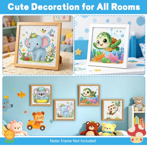 GIFOHAPY 4 Pack Diamond Art Kits, 5D Animal Diamond Painting for Beginners - color: White
