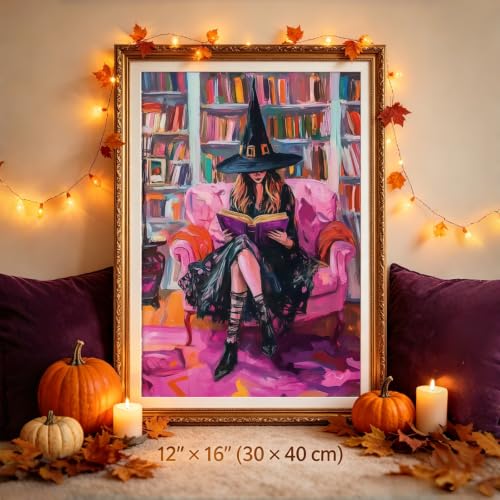Halloween Witch Book Paint by Numbers Kit for Adults Beginners 12x16In - color: PB516-1