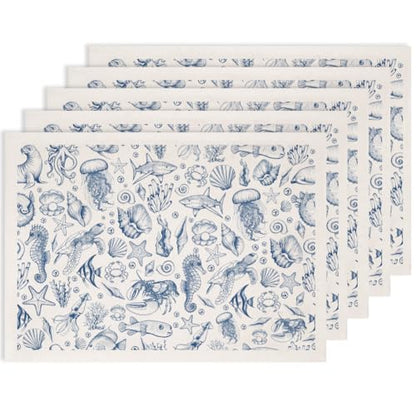 EVERJOYCRAFT 5pcs Underglaze Transfers for Pottery Marine Ceramic Decals - color: Marine Life