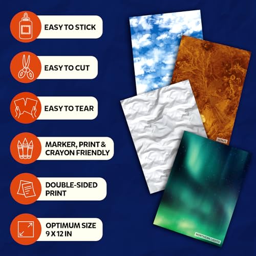 Skillmatics Space Construction Paper for Kids – STEM DIY Craft Activity - color: Outer Space, size: 120 Sheets