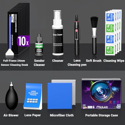Updated Camera Lens Cleaning Kit, Camera Sensor Cleaning Kit Full Frame 10x