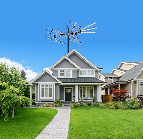 Five Star 200 Miles Long Range Yagi Outdoor TV Antenna - style: Antenna with 20" J Pole