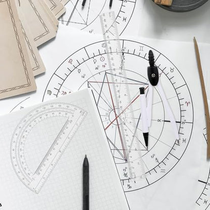 Student Protractor and Compass Set, 3 Pcs Geometry Math Set, 12 Inch Plastic Clear Ruler, Compass for Geometry and 180 Degree 6 Inch Protractor for Drawing Measuring School Office (Classic)