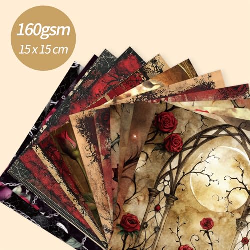 6x6" Cardstock Single Sided Scrapbooking,Craft Decorative Scrap Book Paper - color: 24sheets-Candle Rose
